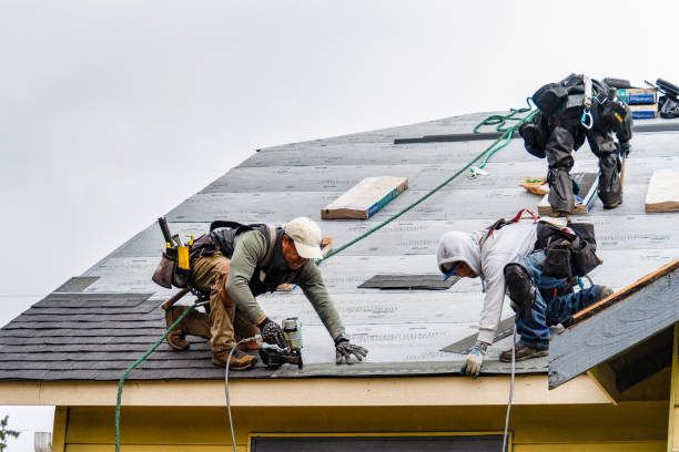 Professional Gutter Installation technician working in Keene, TX